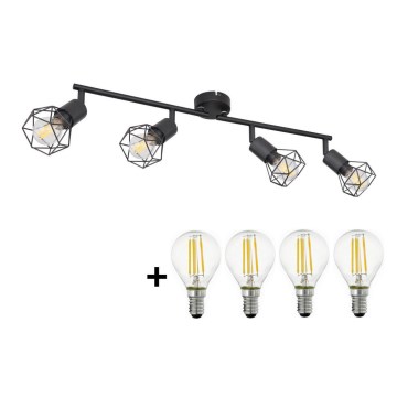 Globo - LED Spotlight 4xE14/6W/230V black