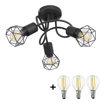 Globo - LED Surface-mounted chandelier 3xE14/6W/230V black