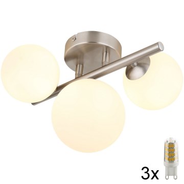 Globo - LED Surface-mounted chandelier RIHA 3xG9/3,5W/230V matte chrome