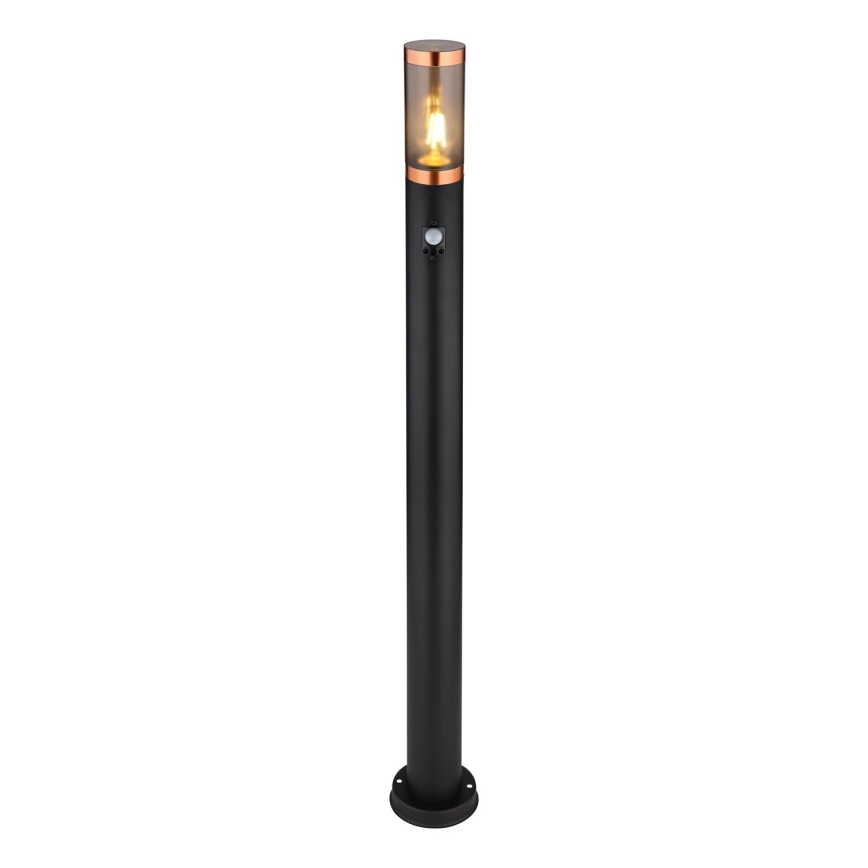 Globo - Outdoor lamp with sensor 1xE27/15W/230V IP44 110 cm black/copper