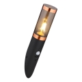 Globo - Outdoor wall light with a sensor 1xE27/15W/230V IP44 black/copper