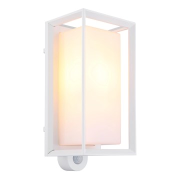 Globo - Outdoor wall light with a sensor 1xE27/60W/230V IP44 white
