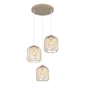 Globo - Pendant light on cable 3xE27/40W/230V beige/white