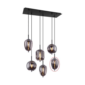 Globo - Replacement glass for BLACKY E14 chandelier, black, Ø 15.8 cm