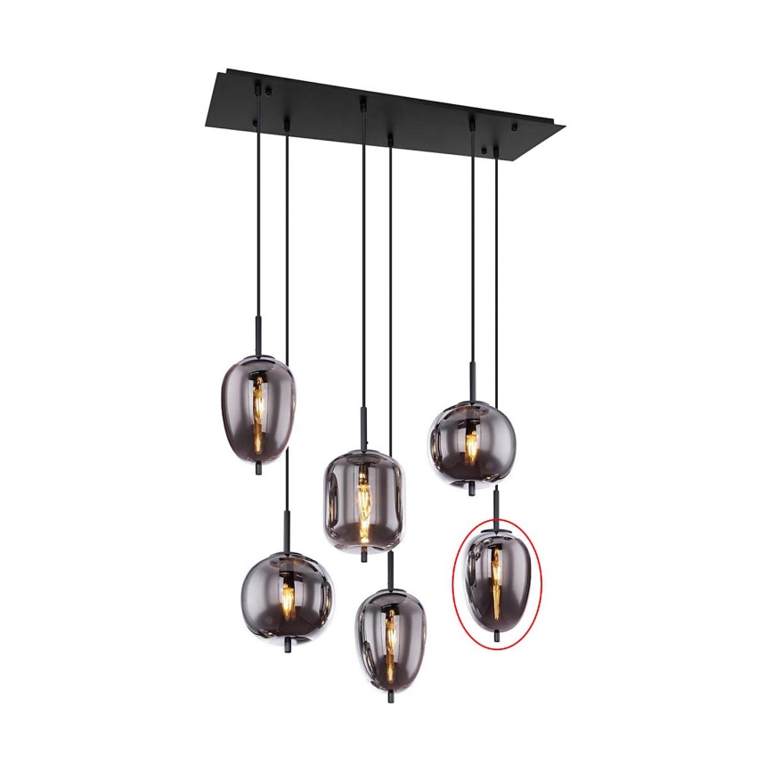 Globo - Replacement glass for BLACKY E14 chandelier, black, Ø 15.8 cm