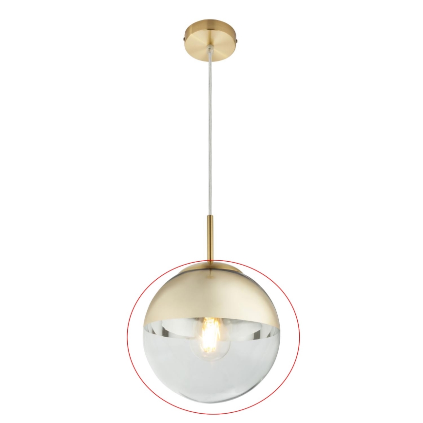 Globo - Replacement glass for VARUS E27 chandelier, gold, Ø 20 cm