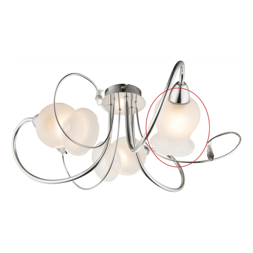 Globo - Replacement glass shade for LILLY E14 chandelier, white