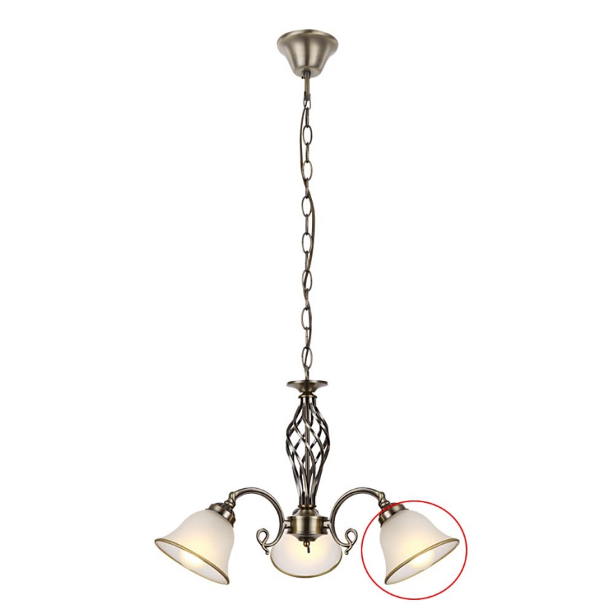 Globo - Replacement glass shade for ODIN E27 chandelier, white, Ø 16 cm