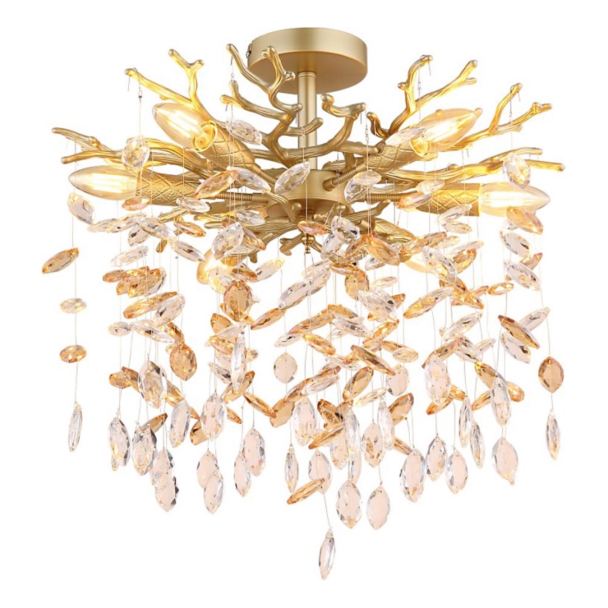 Globo - Rod Chandelier 6xE14/40W/230V Gold