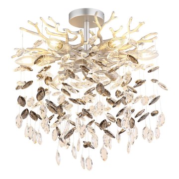 Globo - Rod-mounted chandelier, 6x E14/40W/230V, Silver