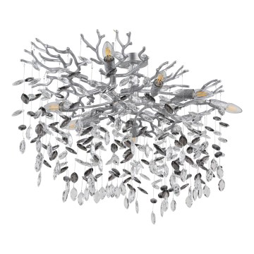 Globo - Rod-mounted chandelier 7xE14/40W/230V silver