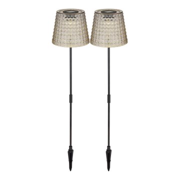 Globo - SET 2x LED Solar light LED/0,06W/3V IP44 grey