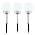 Globo - SET 3x LED Solar light LED/0,06W/3V 4000K d. 10 cm IP44