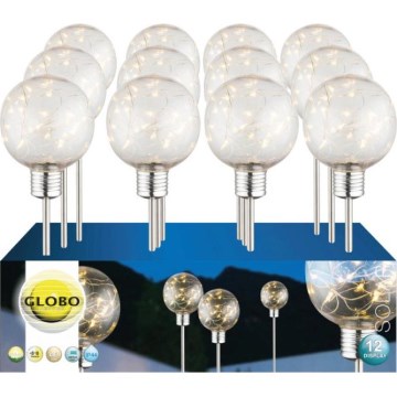 Globo - Set of 12 LED Solar Lights, LED/3.2 V, IP44, 600 mAh