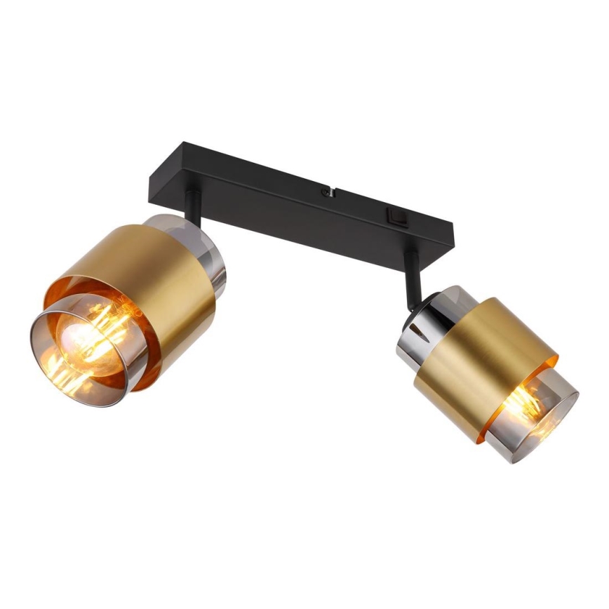 Globo - Spotlight 2xE27/40W/230V black/brass