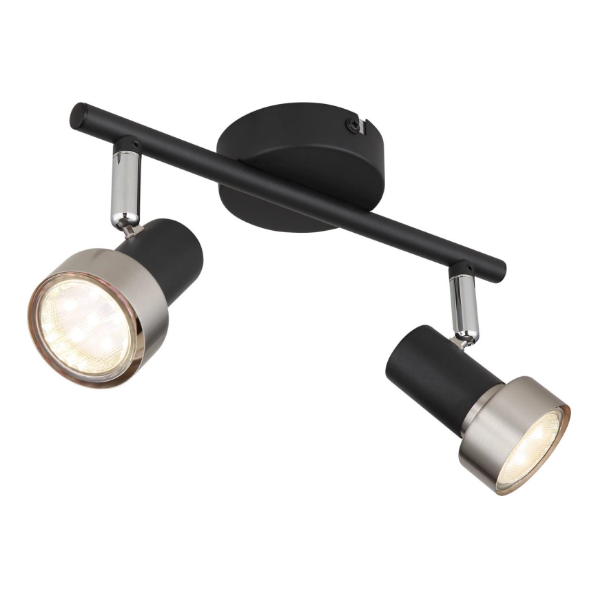 Globo - Spotlight  2xGU10/25W/230V black/silver