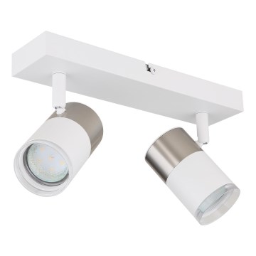 Globo - Spotlight 2xGU10/25W/230V white/matte chrome