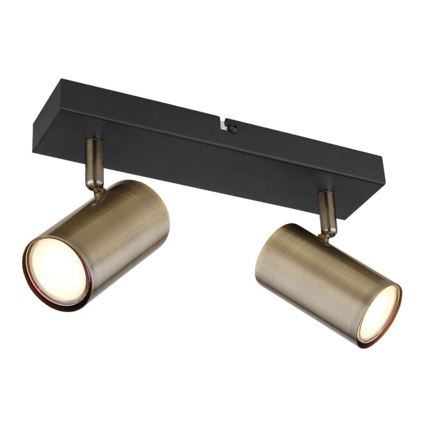 Globo - Spotlight 2xGU10/35W/230V black/brass