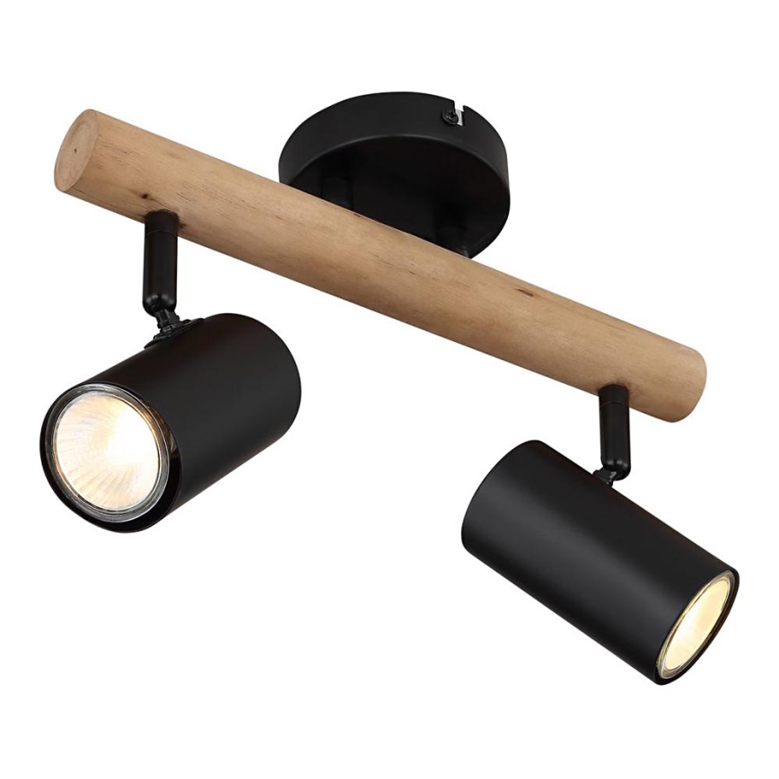 Globo - Spotlight 2xGU10/5W/230V wood/metal
