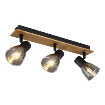 Globo - Spotlight 3xE14/40W/230V black/wood
