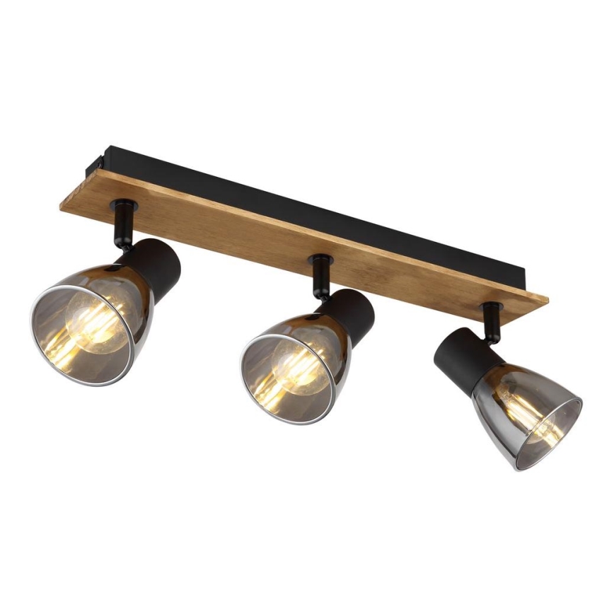 Globo - Spotlight 3xE14/40W/230V black/wood