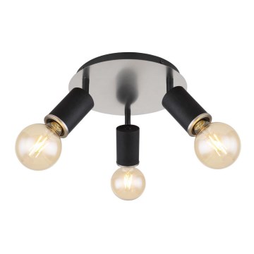 Globo - Spotlight 3xE27/60W/230V black wood