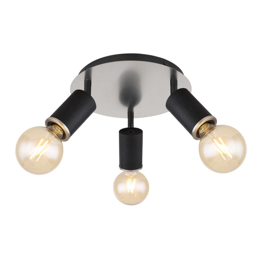 Globo - Spotlight 3xE27/60W/230V black wood