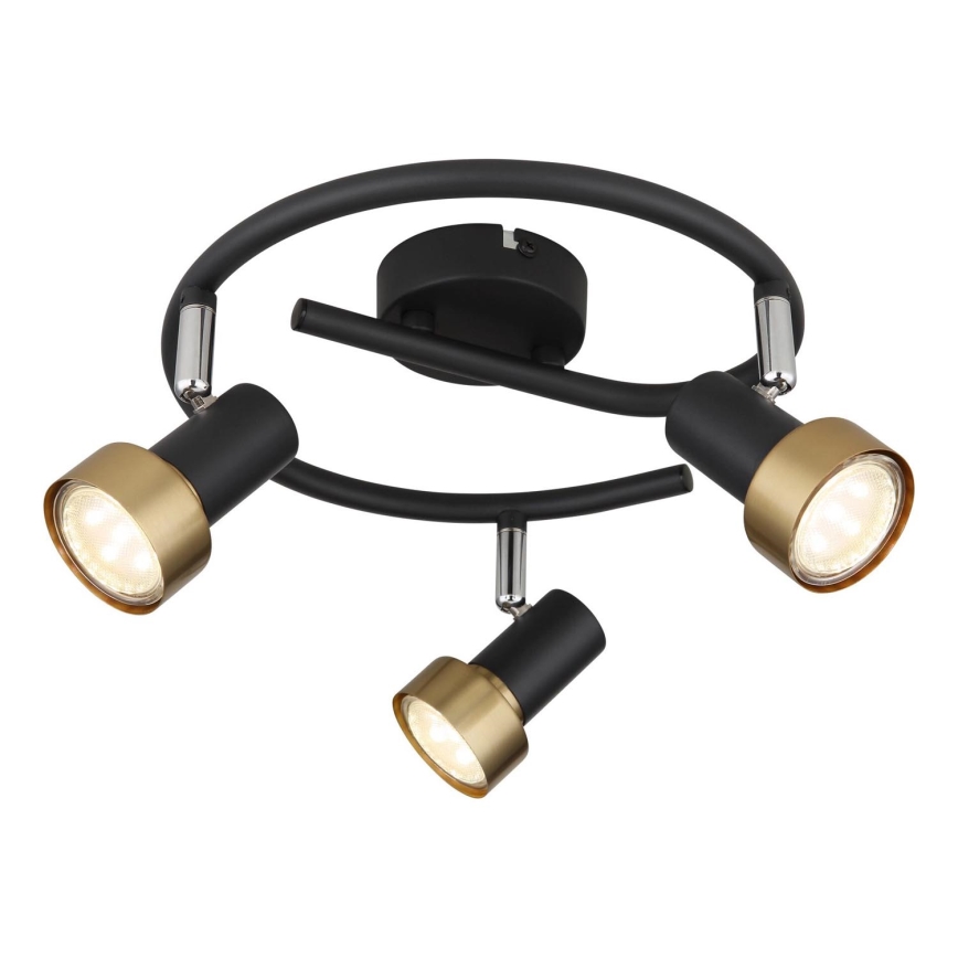 Globo - Spotlight  3xGU10/25W/230V black/gold