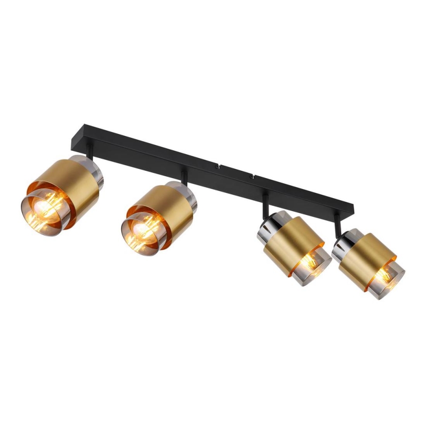 Globo - Spotlight 4xE27/40W/230V black/brass