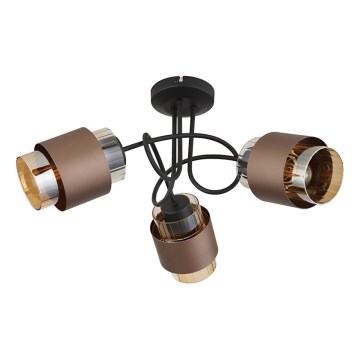 Globo - Surface-mounted ceiling light 3xE27/40W/230V black/bronze