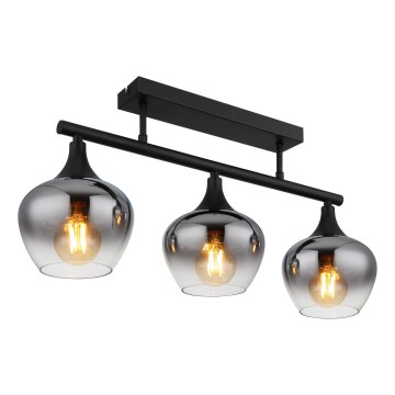 Globo - Surface-mounted chandelier 3xE27/40W/230V black