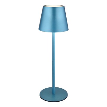 Globo - Touch-dimmable Rechargeable Outdoor Table Lamp 3-in-1, LED/3W/5V, 3000/4000/5000K, IP54, 1800 mAh, Blue