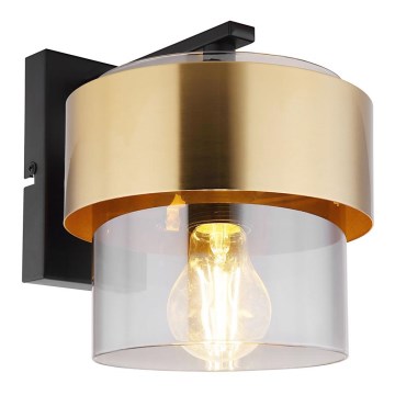 Globo - Wall light 1xE27/60W/230V black/brass