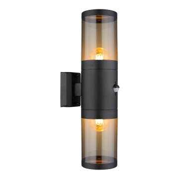 Globo wall light with sensor 2xE27/40W/230V IP44
