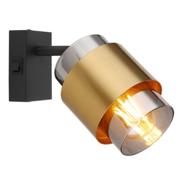 Globo - Wall spotlight 1xE27/40W/230V black/brass