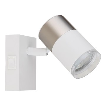 Globo - Wall spotlight 1xGU10/25W/230V white/matte chrome