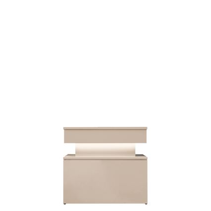 GLOSSA LED-lit bedside table 55x51 cm beige