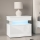 GLOSSA Nightstand with LED Lighting, 55 x 51 cm, White / Glossy White