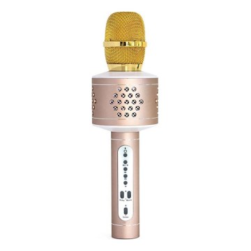 Gold Bluetooth Karaoke Microphone — 6 W, 5 V, 1500 mAh