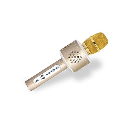 Gold Bluetooth Karaoke Microphone — 6 W, 5 V, 1500 mAh