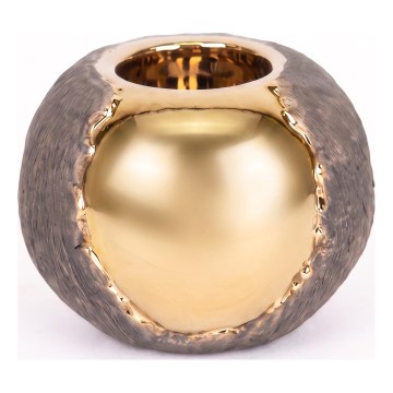 Gold/Brown Candle Holder, 7.5 x 10.5 cm