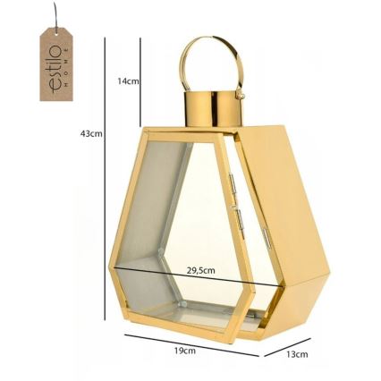 Gold Decorative Lantern, 43 cm