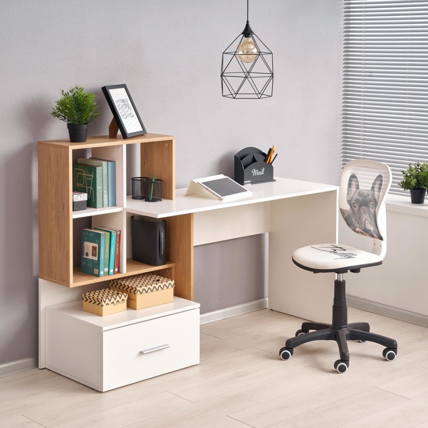 GORA Writing Desk Oak/White