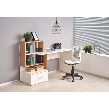 GORA Writing Desk, Oak/White