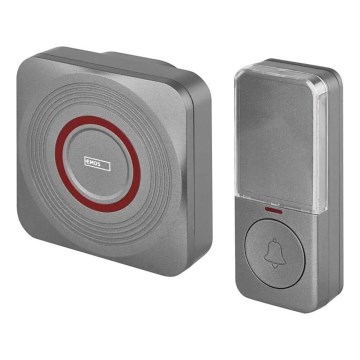 GoSmart 230V Plug-in Wireless Doorbell + 1xCR2032 Gray Wi-Fi