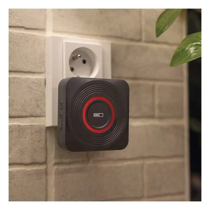 GoSmart 230V Plug-in Wireless Doorbell + 1xCR2032 Gray Wi-Fi