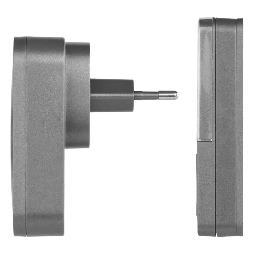 GoSmart 230V Plug-in Wireless Doorbell + 1xCR2032 Gray Wi-Fi