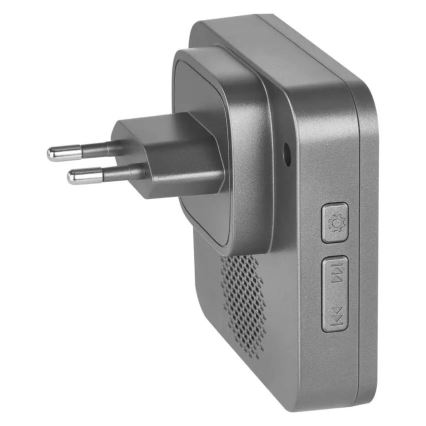 GoSmart 230V Plug-in Wireless Doorbell + 1xCR2032 Gray Wi-Fi