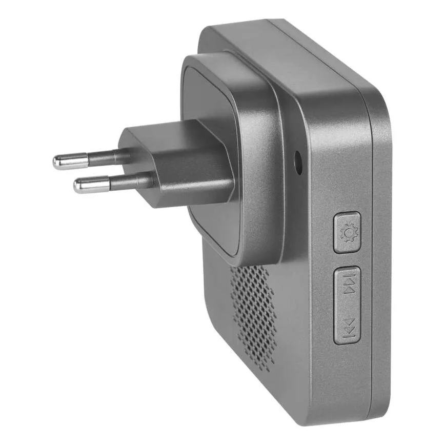 GoSmart 230V Plug-in Wireless Doorbell + 1xCR2032 Gray Wi-Fi