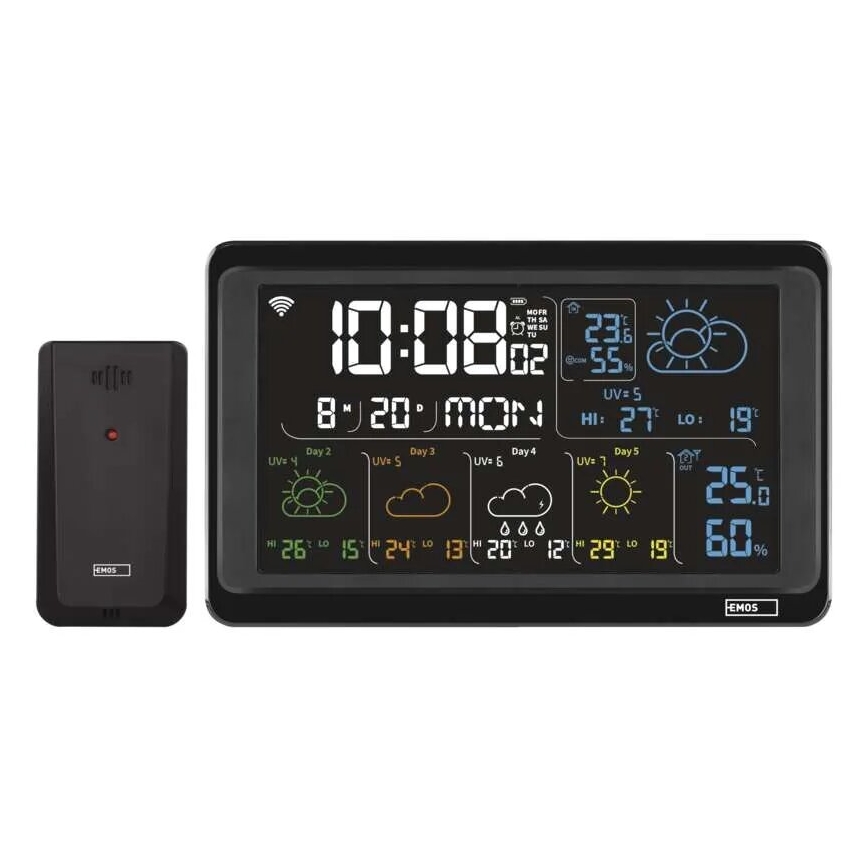 GoSmart Weather Station with LCD Display 230V/3xAAA + 2×AAA Tuya Wi-Fi Black